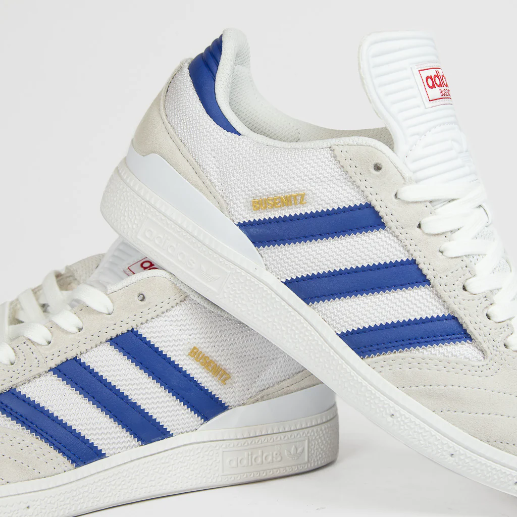 Adidas Skateboarding - Busenitz Shoes - Crystal White / Semi Lucid Blue / Gold Metallic - Image 4