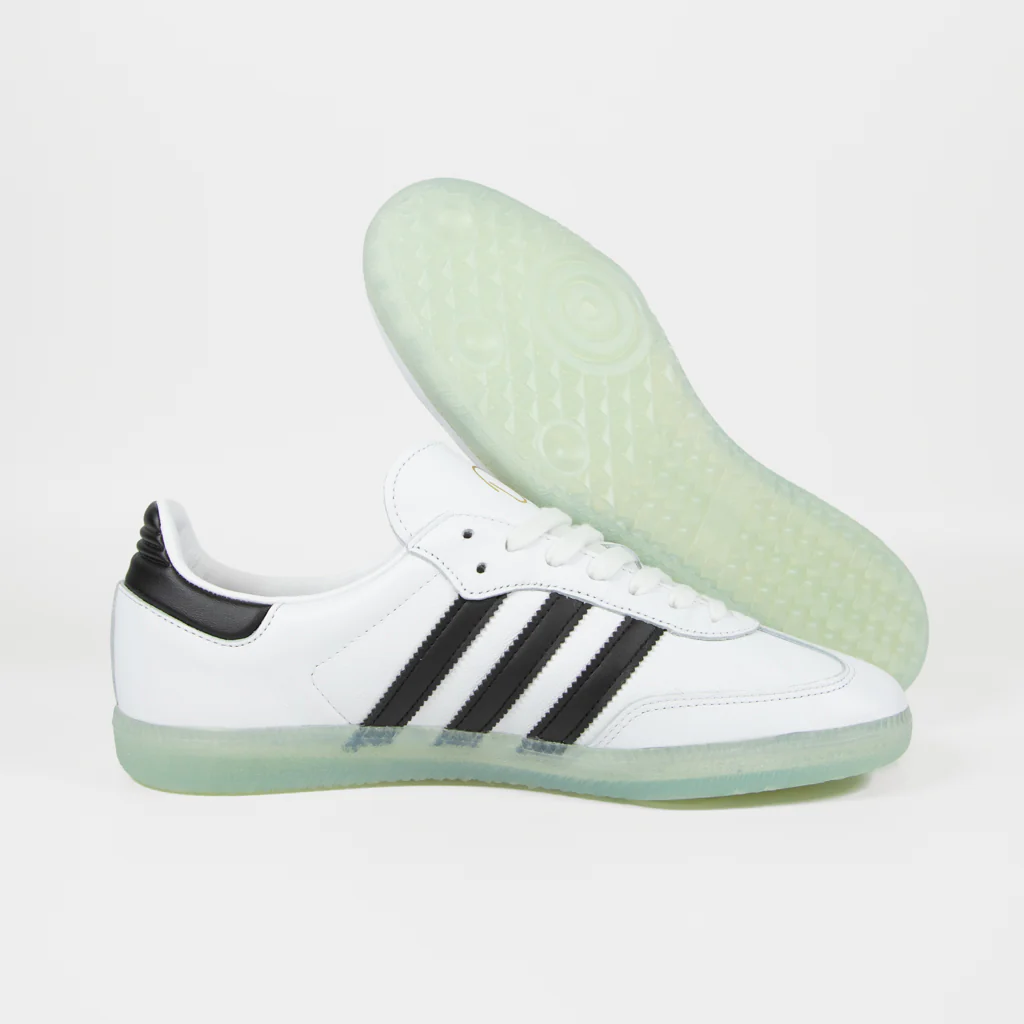 Adidas Skateboarding - Dill Samba Shoes - Footwear White / Core Black / Gold Metallic - Image 3