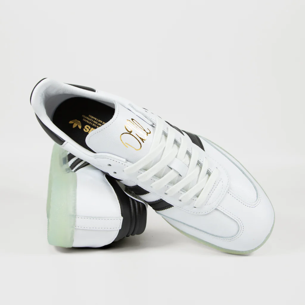 Adidas Skateboarding - Dill Samba Shoes - Footwear White / Core Black / Gold Metallic - Image 4
