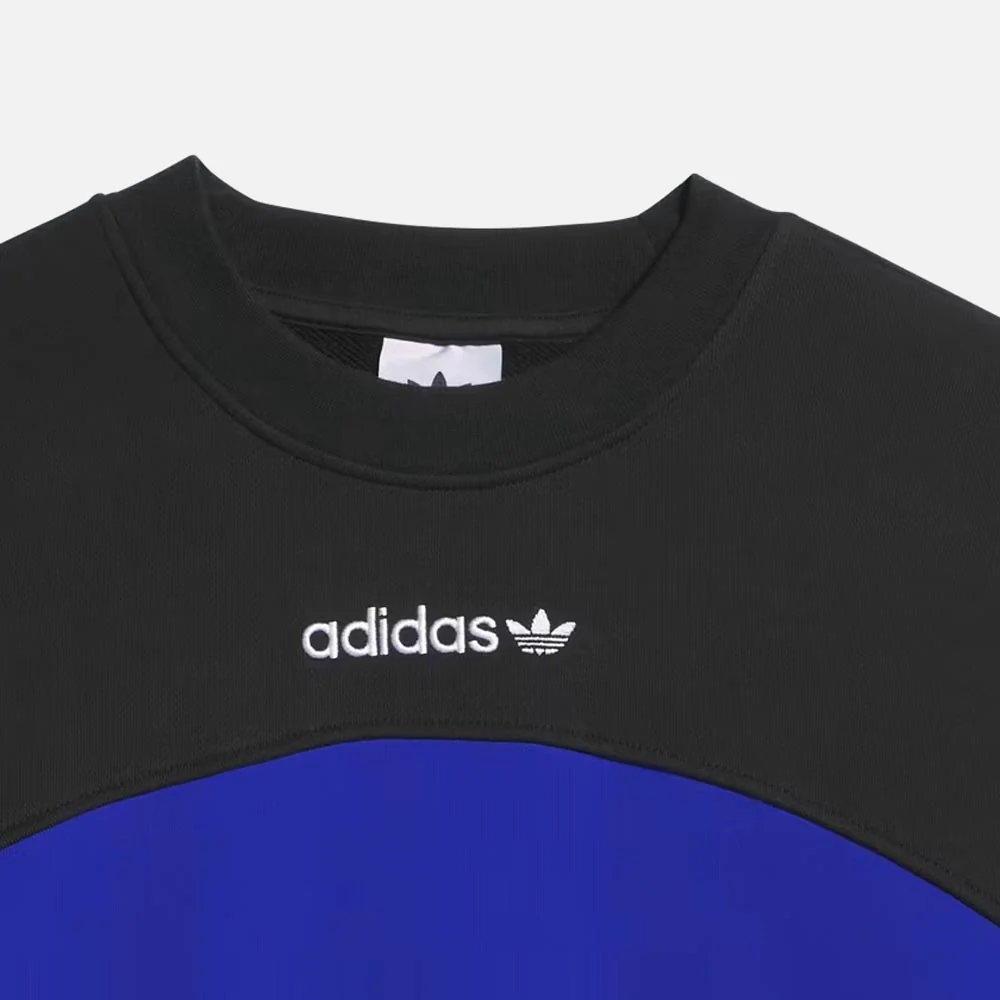 Adidas Skateboarding - Premiere Crewneck Sweatshirt - Black / Royal Blue / White - Image 3