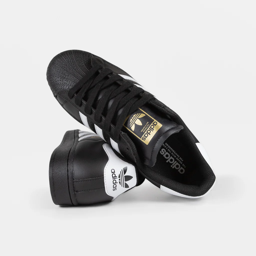 Adidas Skateboarding - Superstar ADV (Leather) Shoes - Core Black / Footwear White / Footwear White - Image 4