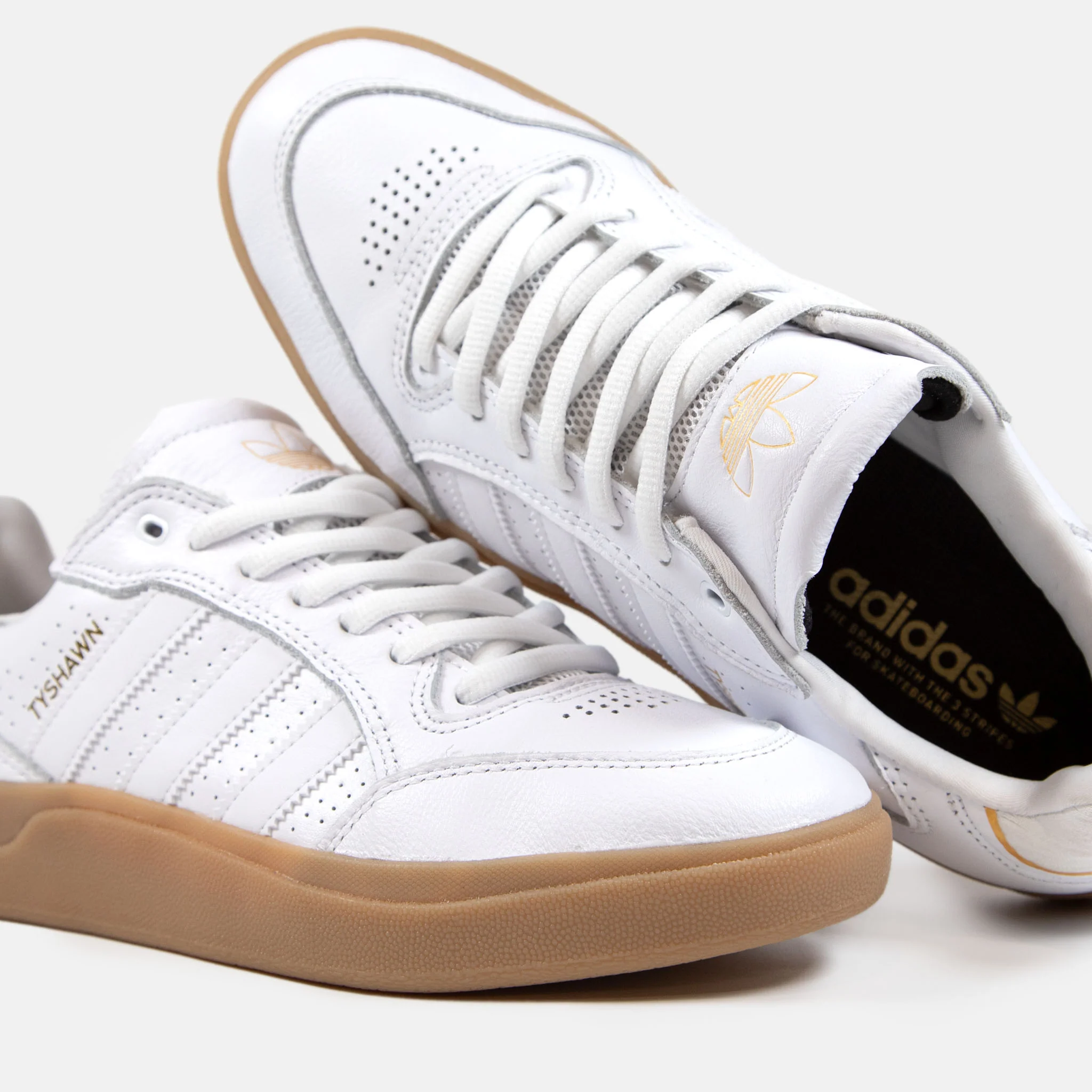 Adidas Skateboarding - Tyshawn Low Pro Shoes - White / White / Gum - Image 3