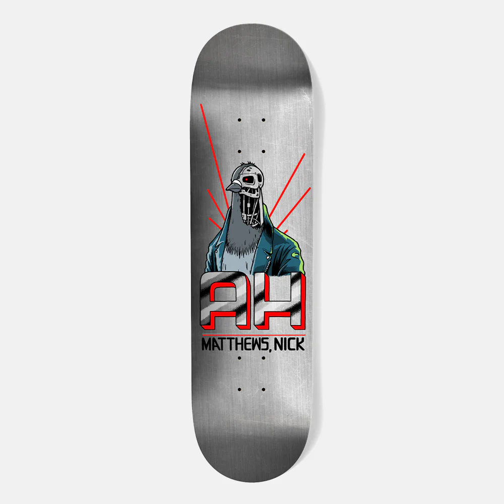 Anti Hero Skateboards - 8.25" Nick Matthews The Pigeonator Skateboard Deck - Silver