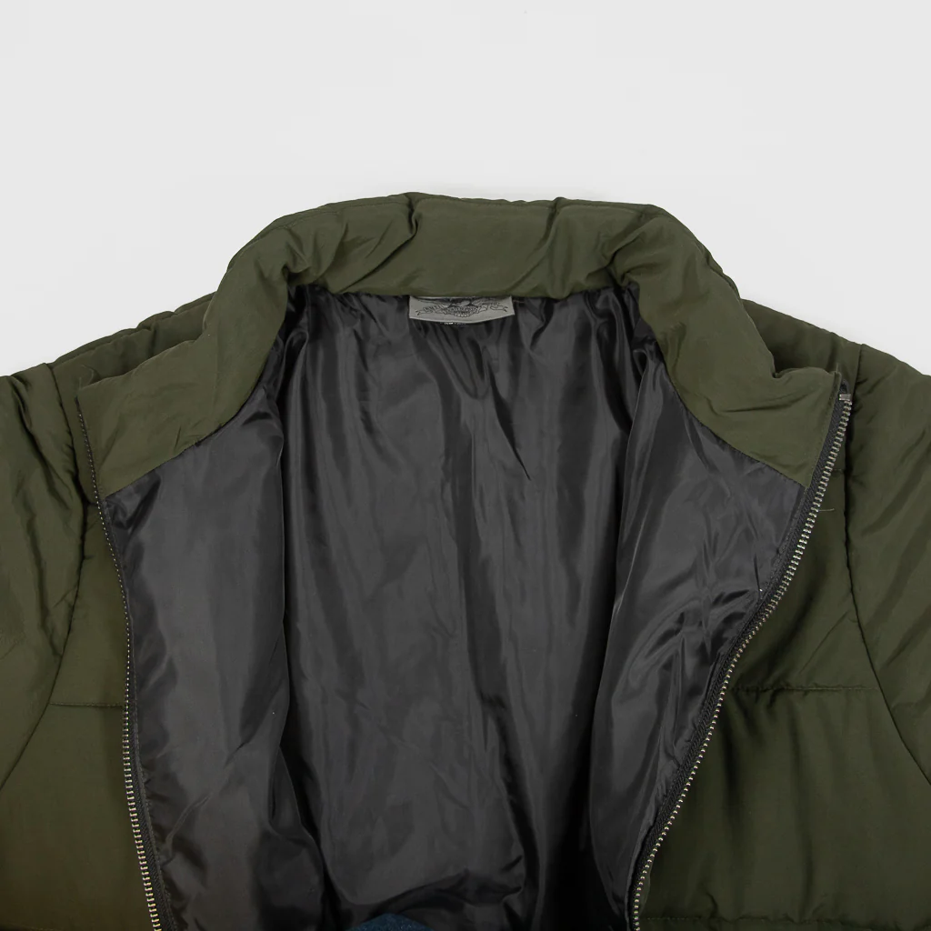 Anti Hero Skateboards - Basic Eagle Quilted Puffer Jacket - Olive - Image 3