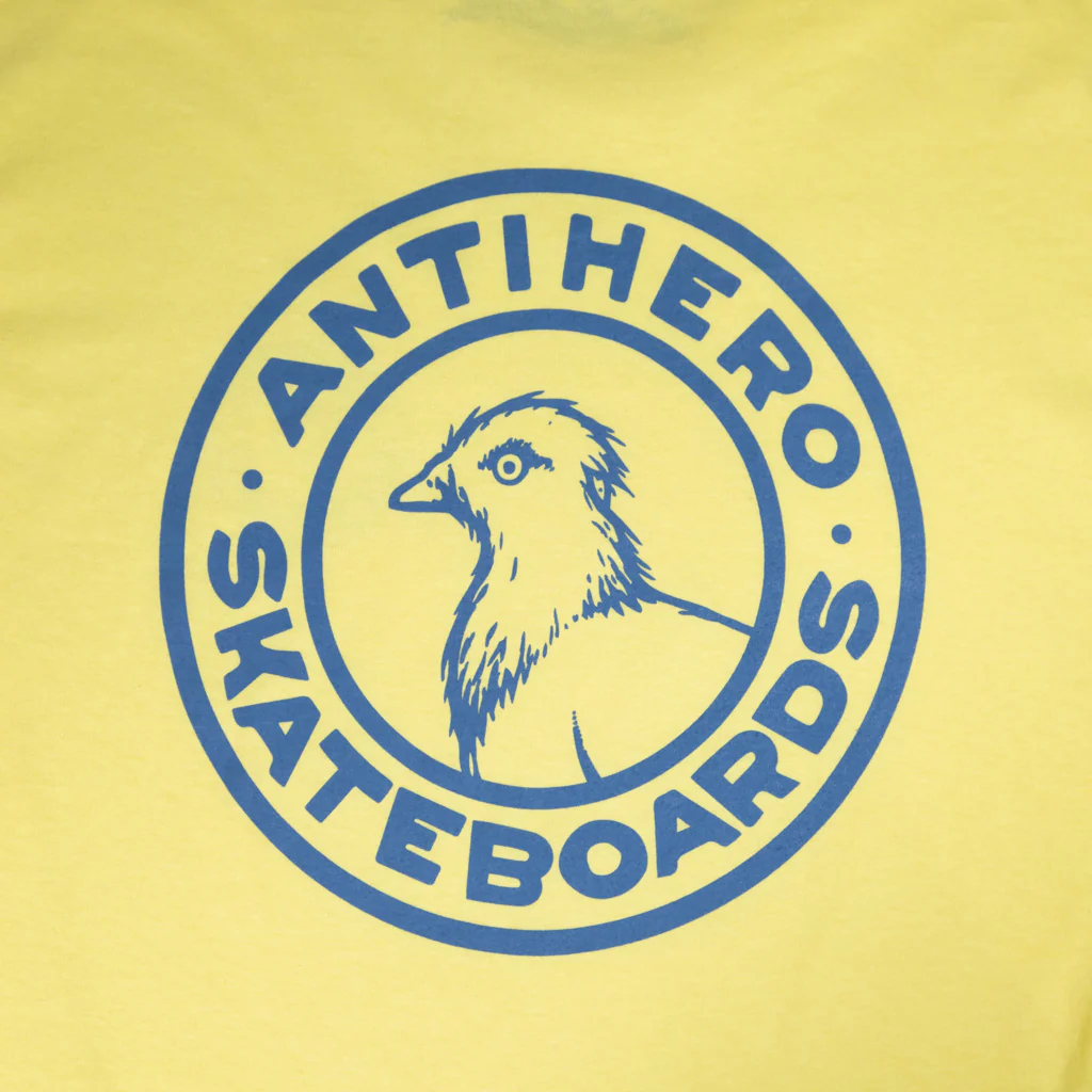 Anti Hero Skateboards - Basic Pigeon Round T-Shirt - Cornsilk / Blue - Image 3