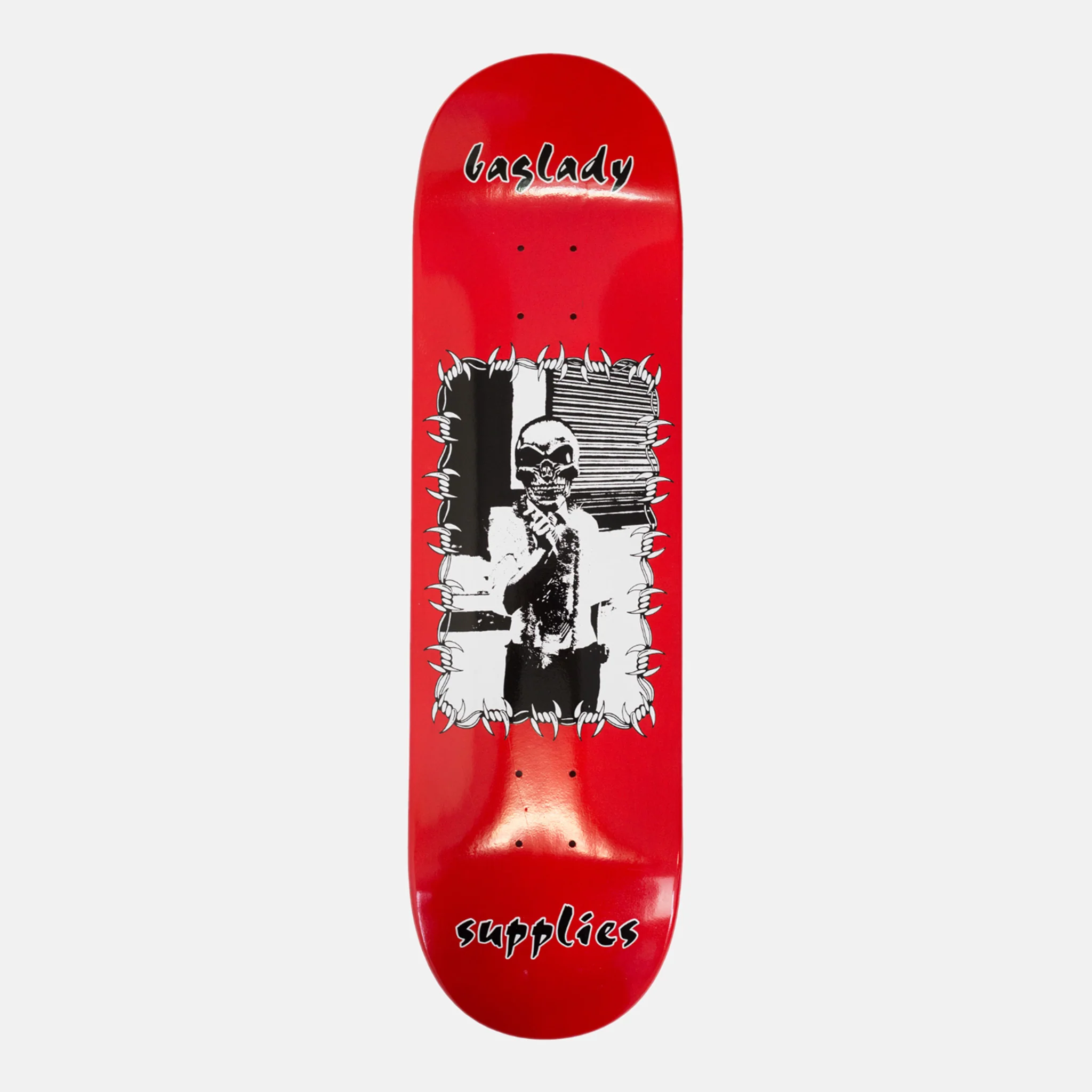 Baglady Supplies - 8.25" Skullcrusher Dipped Skateboard Deck (Red)