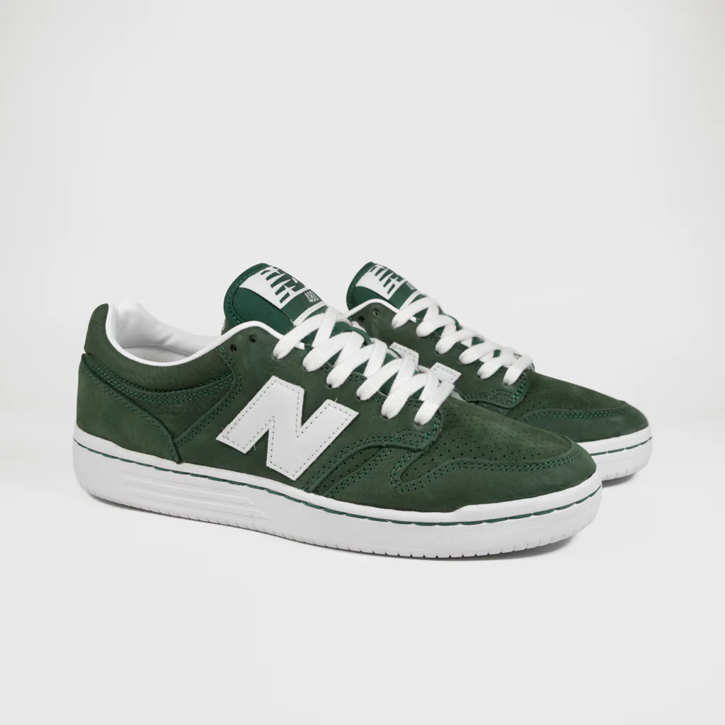 New Balance Numeric - 480 Shoes - Forest Green / White - Image 2