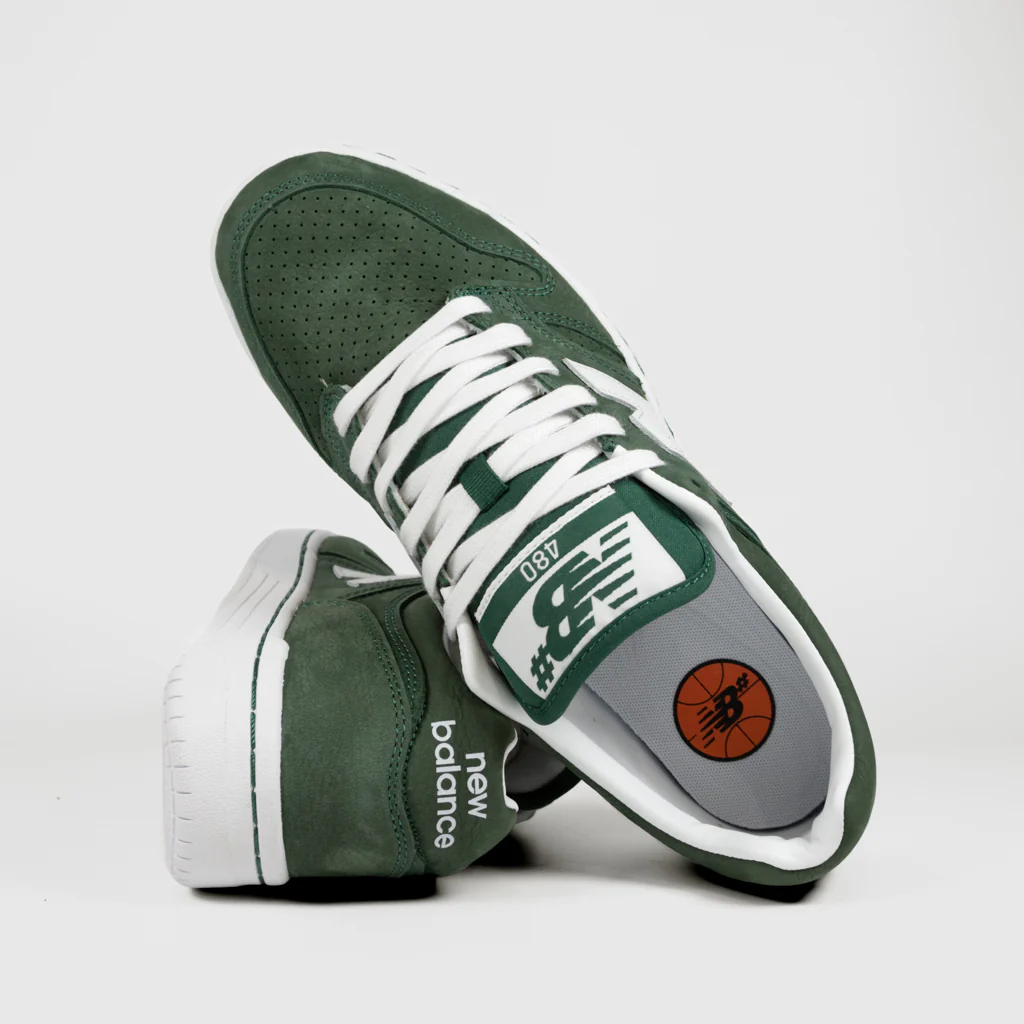 New Balance Numeric - 480 Shoes - Forest Green / White - Image 4