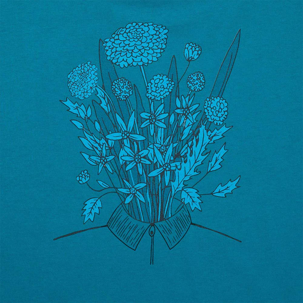 Blue Flowers - Evolution T-Shirt - Ocean Blue - Image 4
