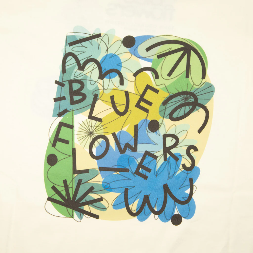 Blue Flowers - Pollinator T-Shirt - Antique White - Image 4