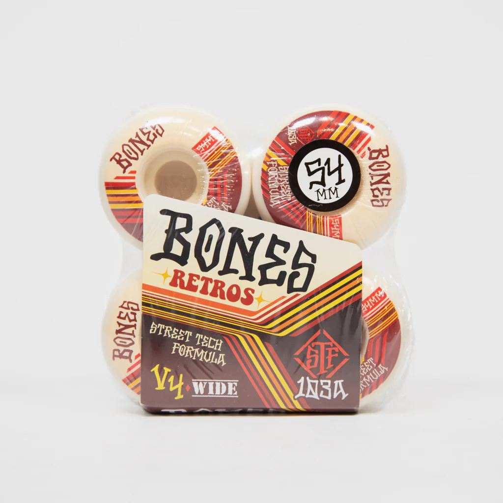 Bones - 54mm (103a) STF V4 Wide Retros Skateboard Wheels - Image 2
