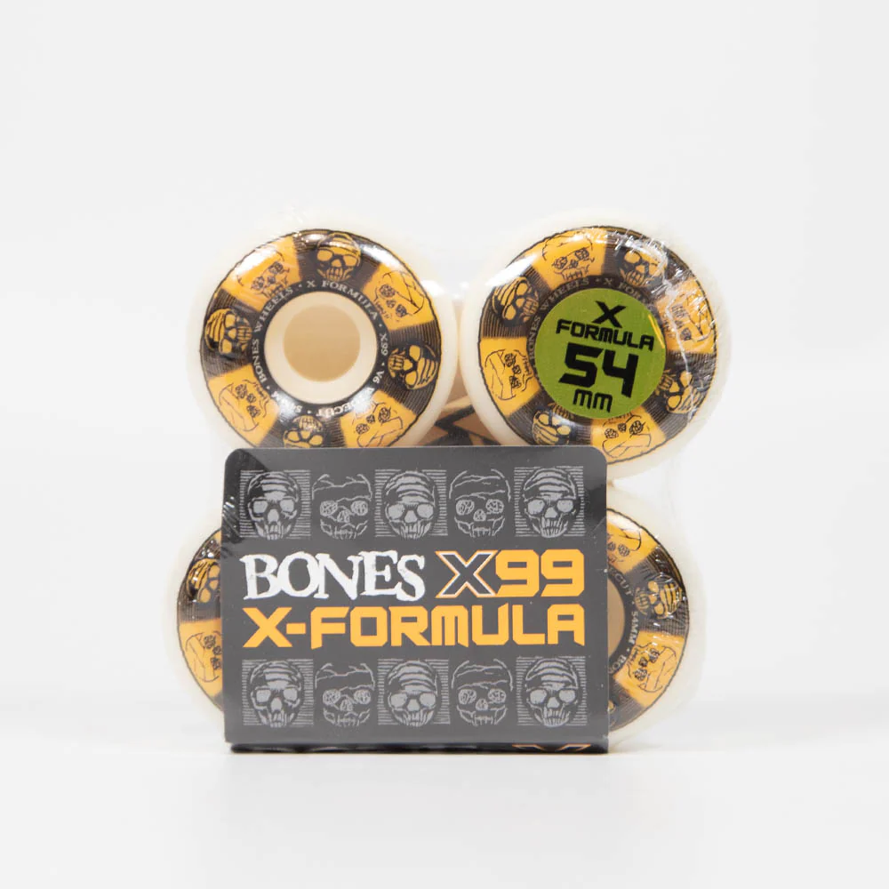 Bones - 54mm (99a) X Formula V6 Wide Cut Black & Gold Skateboard Wheels - Image 2