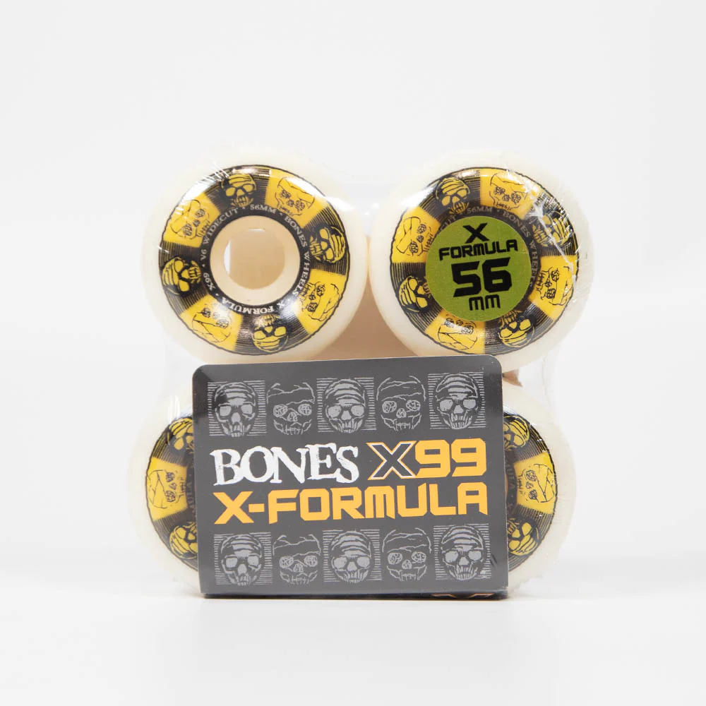 Bones - 56mm (99a) X Formula V6 Wide Cut Black & Gold Skateboard Wheels - Image 2