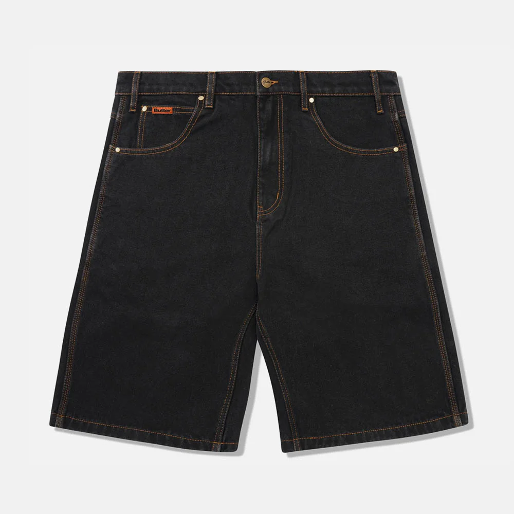 Butter Goods - Baggy Denim Shorts - Washed Black - Image 2