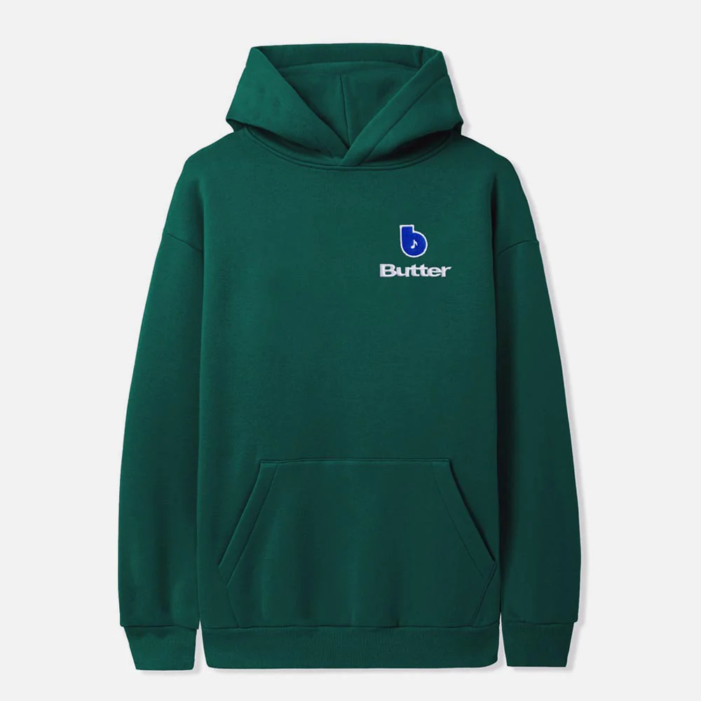 Butter Goods - Blue Note Finest Logo Pullover Hooded Sweatshirt - Forest - Image 2