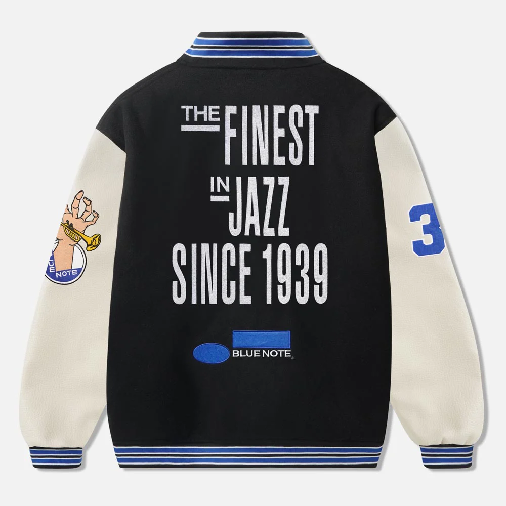 Butter Goods - Blue Note Varsity Jacket - Navy / Cream - Image 2