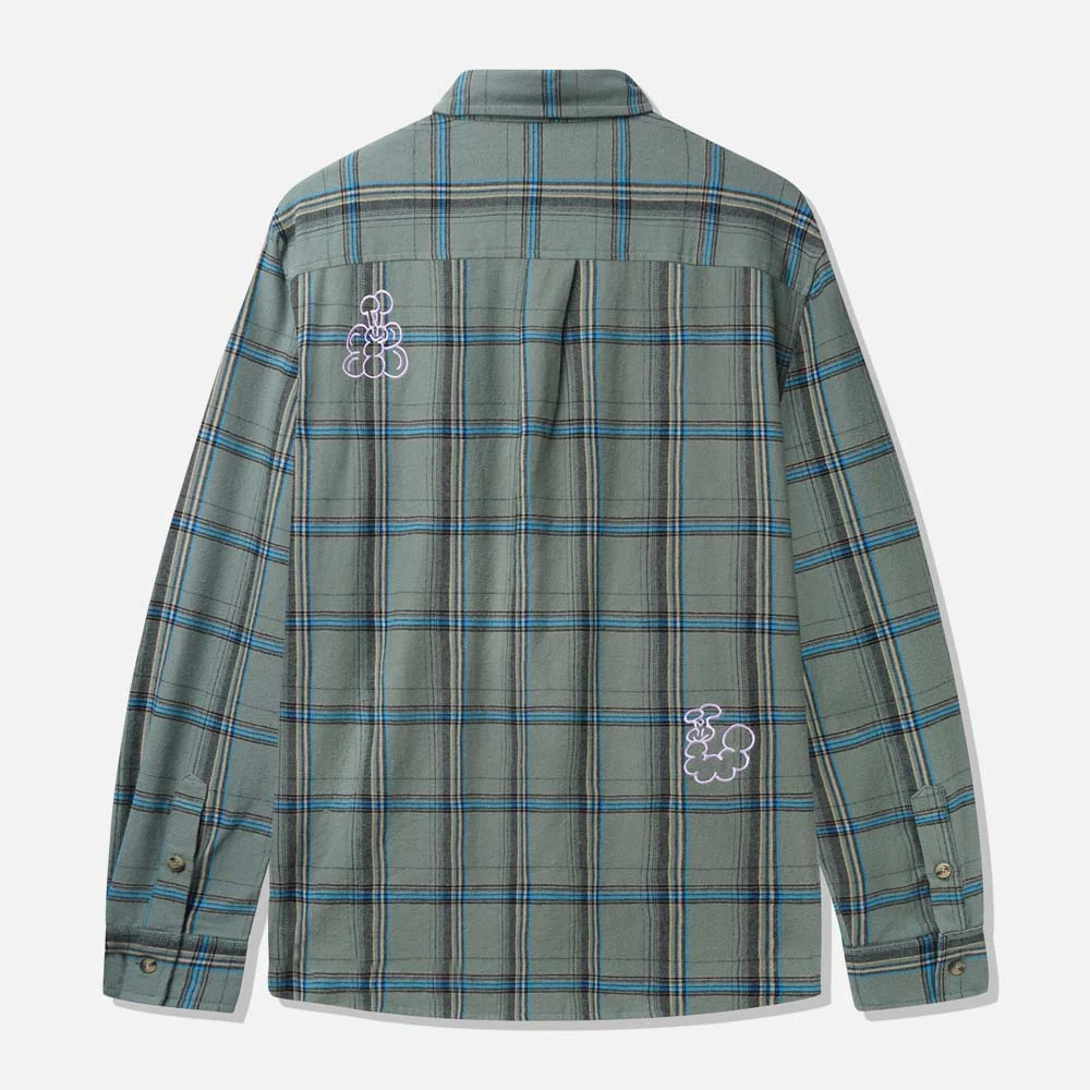 Butter Goods - Bugs Flannel Longsleeve Shirt - Sage - Image 2