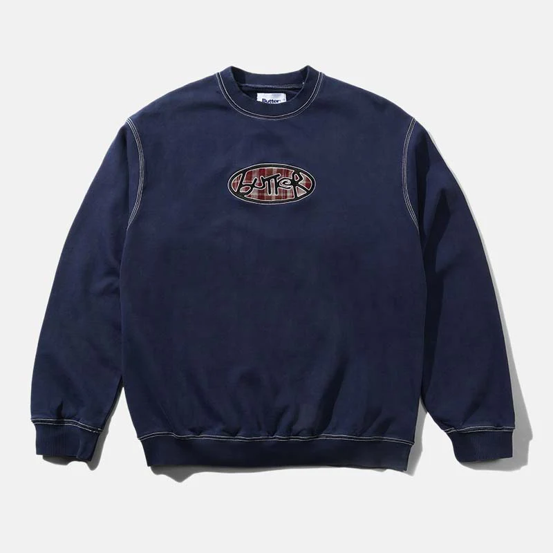 Butter Goods - Crust Crewneck Sweatshirt - Washed Navy