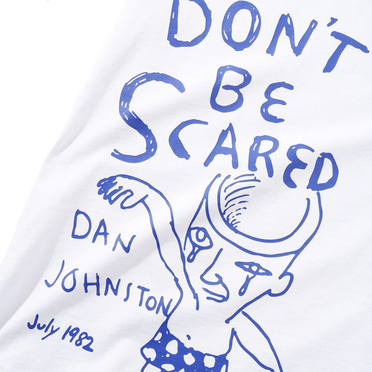 Butter Goods - Daniel Johnston Don't Be Scared T-Shirt - White / Blue - Image 3