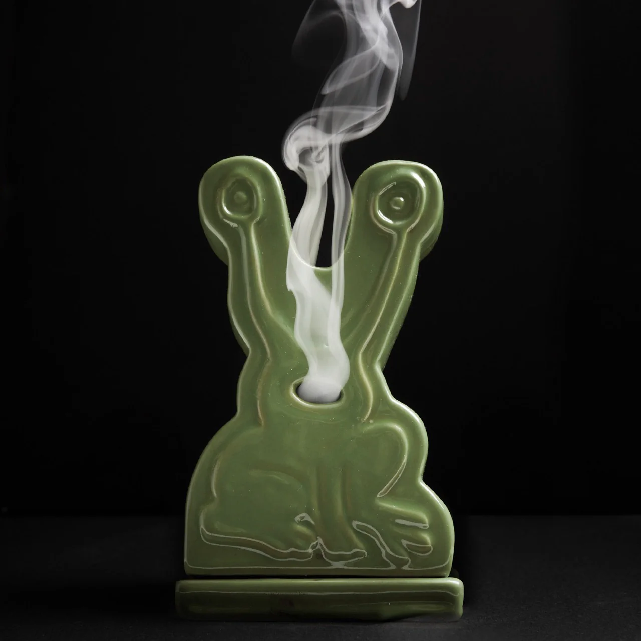 Butter Goods - Daniel Johnston Frog Ceramic Incense Holder - Light Green - Image 4