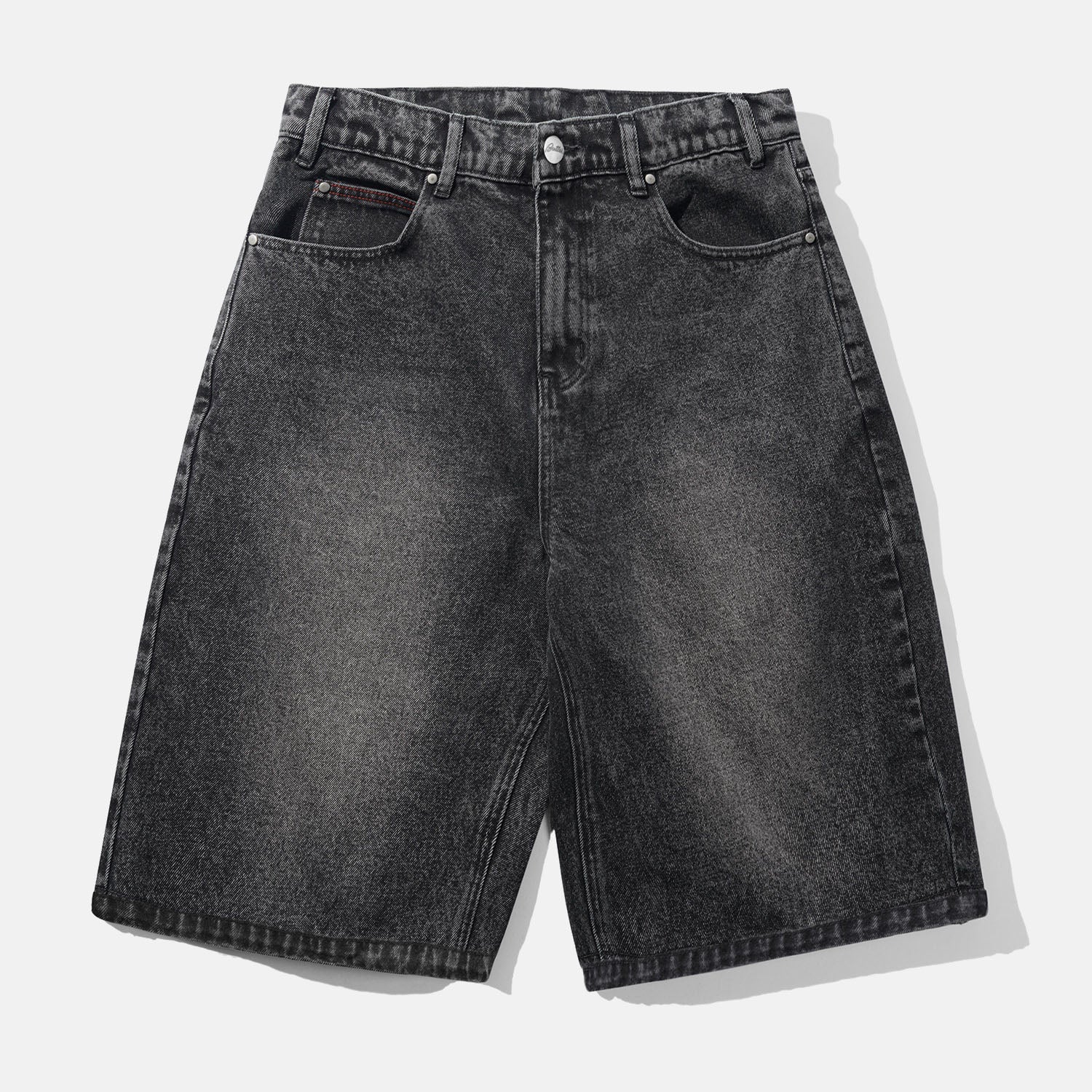 Butter Goods - Distressed Big Denim Shorts - Gun Metal - Image 2