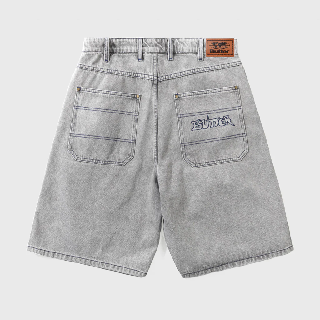 Butter Goods - Encounter Denim Shorts - Washed Soft Grey - Image 2
