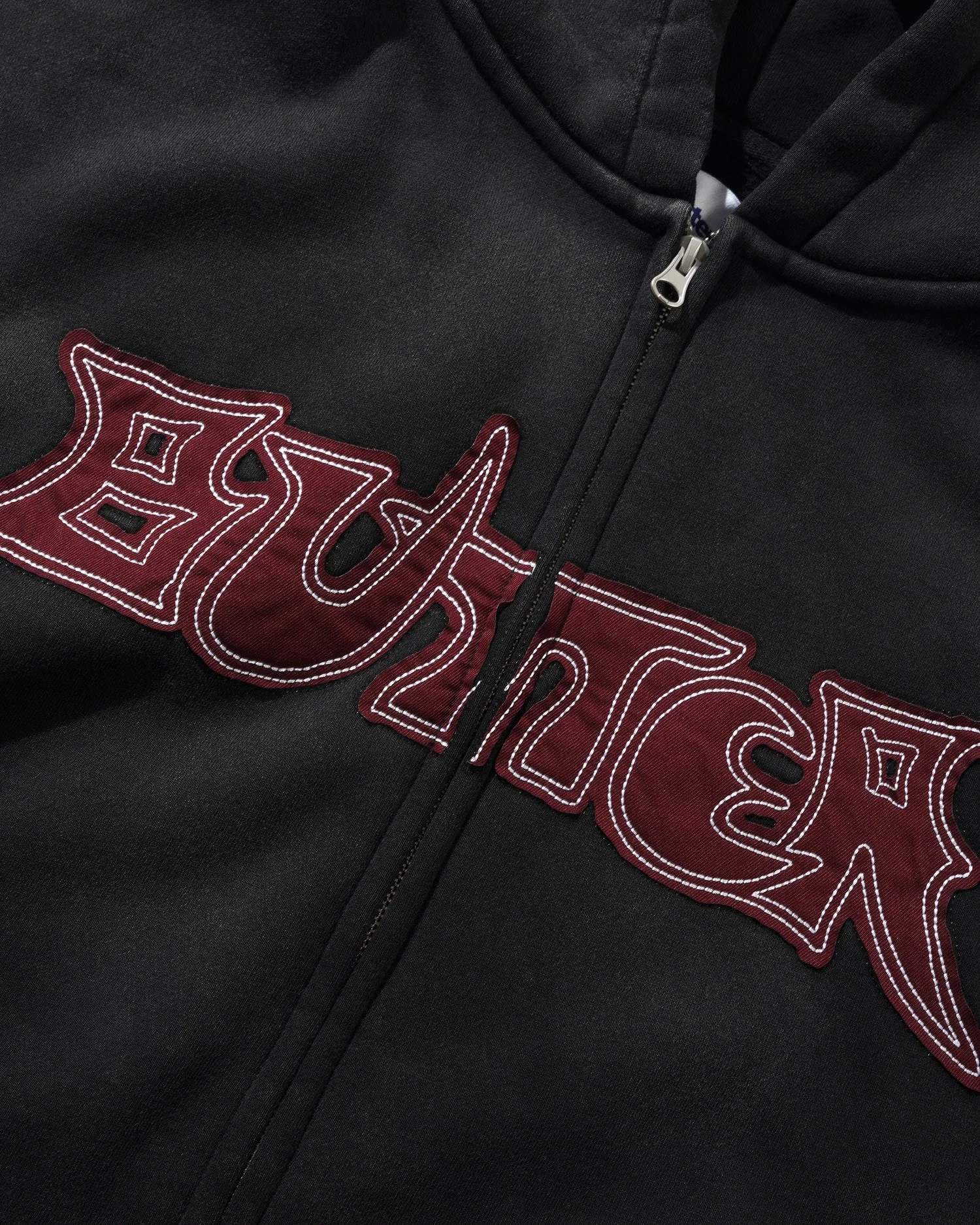 Butter Goods - Encounter Zip-Thru Hooded Sweatshirt - Washed Black - Image 2