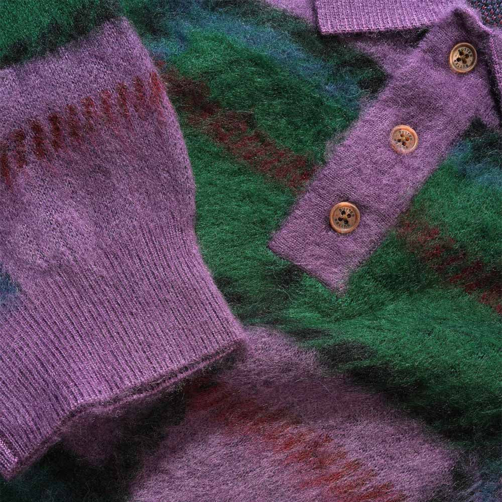 Butter Goods - Ivy Button Up Knitted Sweater - Sage / Eggplant - Image 2