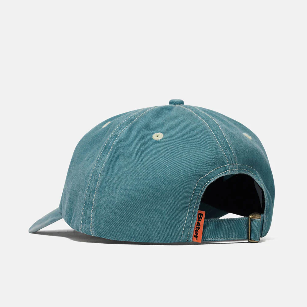 Butter Goods - Rounded Logo 6 Panel Cap - Washed Ocean - Image 2