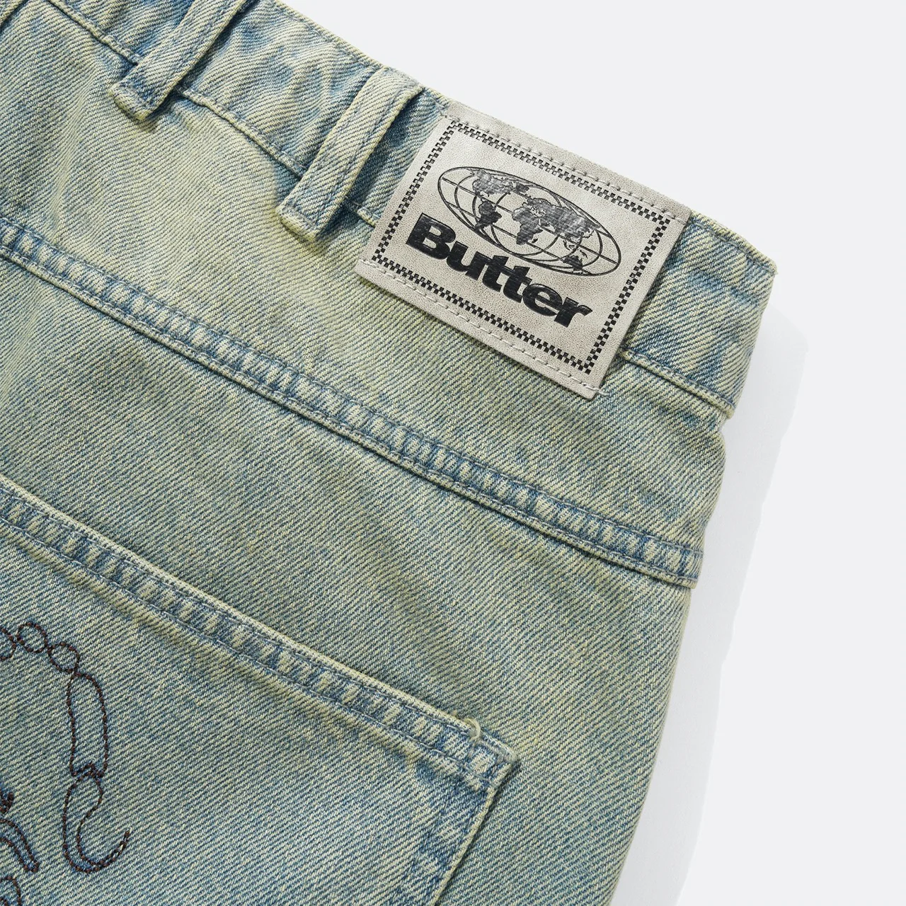 Butter Goods - Scorpion Stitch Denim Jeans - Tinted Light Blue - Image 4