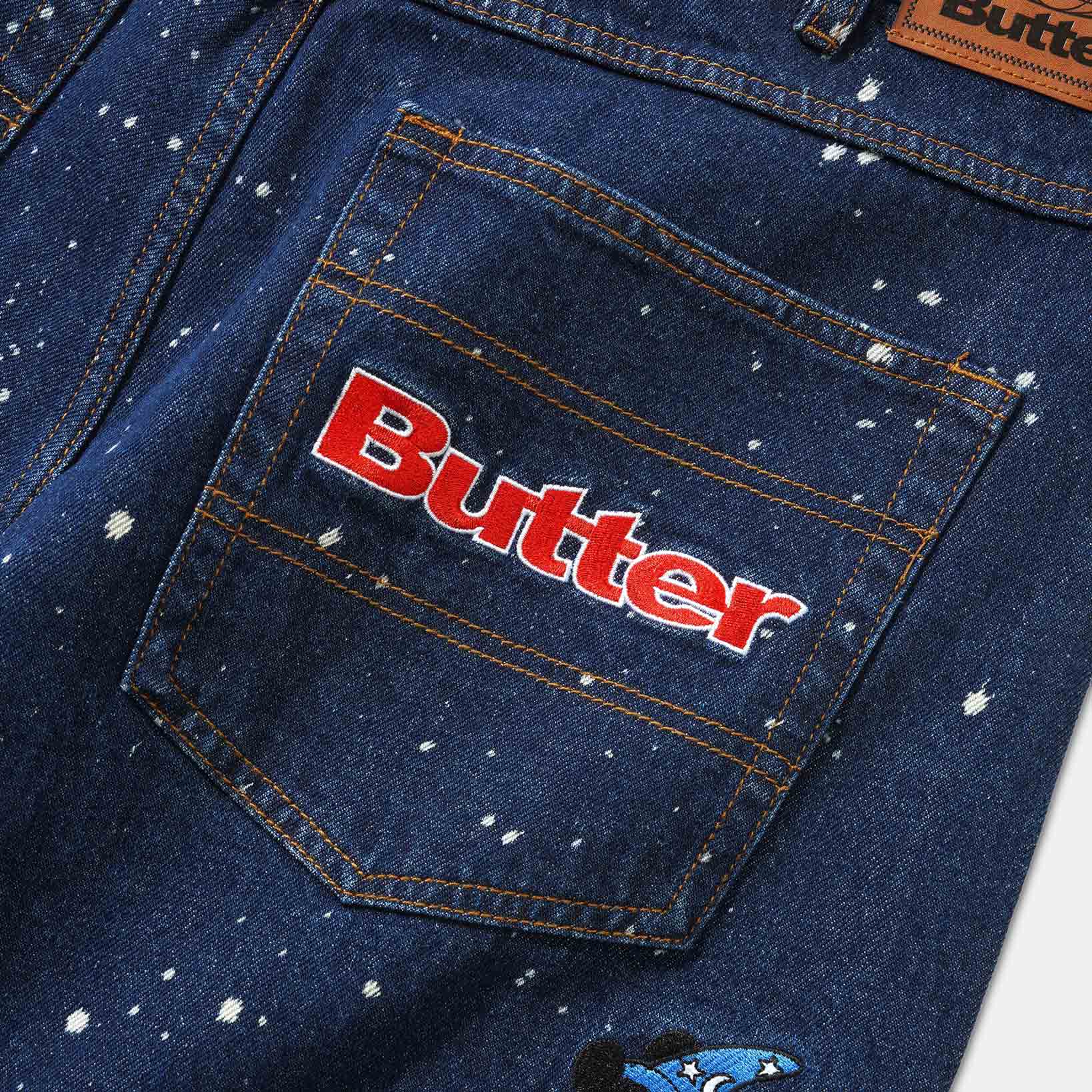 Butter Goods - Sorcerer Baggy Denim Shorts - Dark Indigo Bleach Splatter - Image 3