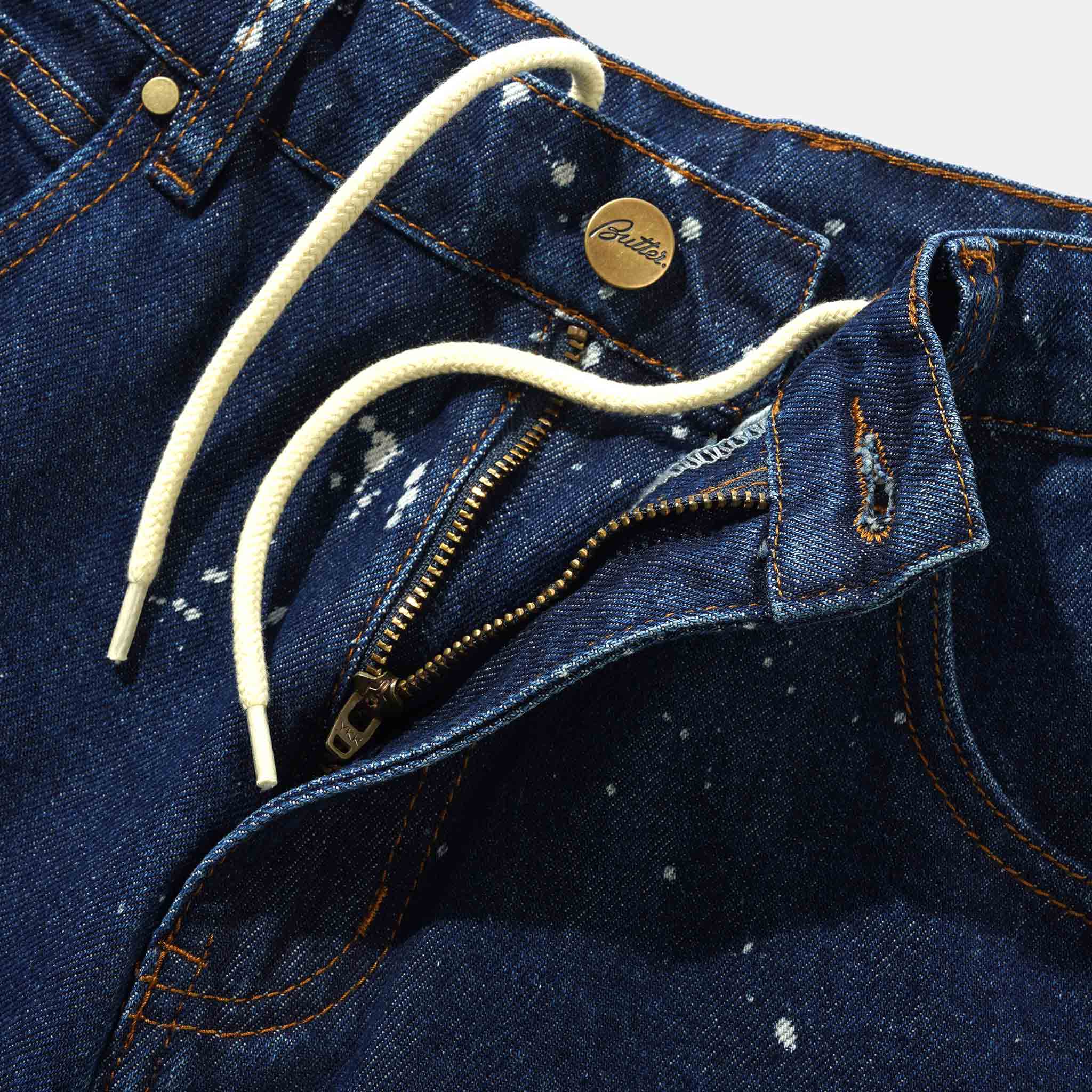 Butter Goods - Sorcerer Baggy Denim Shorts - Dark Indigo Bleach Splatter - Image 5