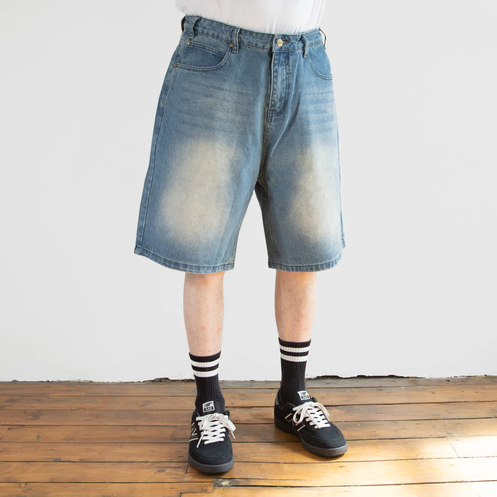 Butter Goods - Warped Denim Shorts - Washed Mid Blue - Image 3