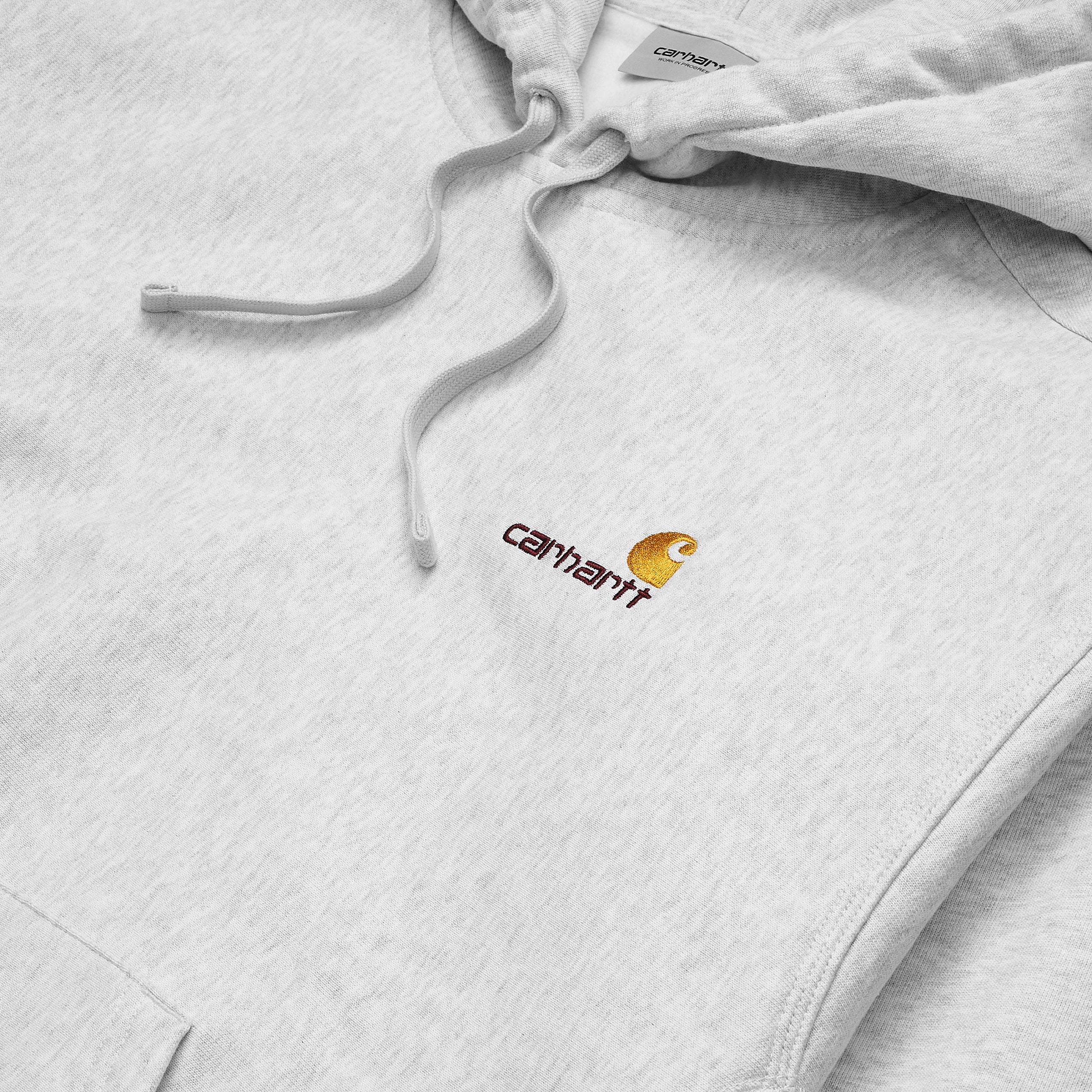 Carhartt WIP - American Script Pullover Hooded Sweatshirt - Ash Heather - Image 3