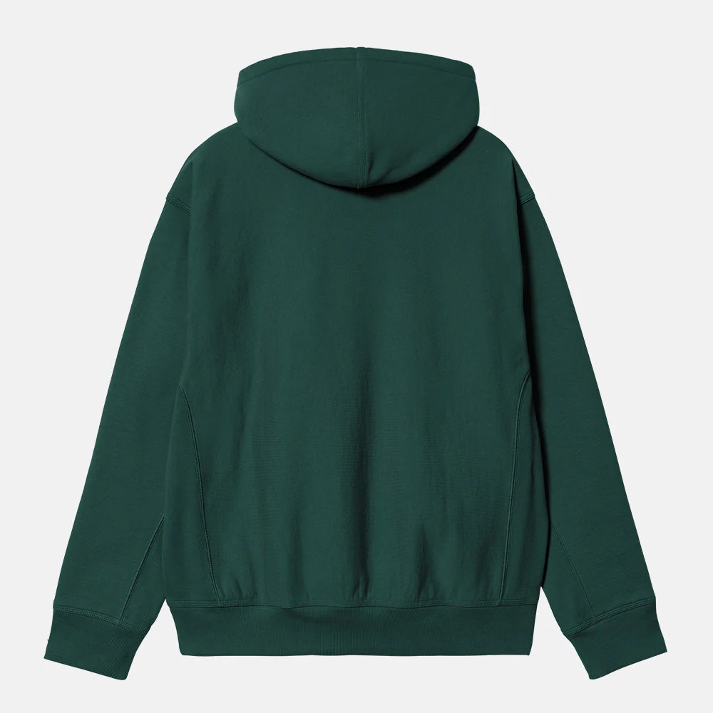 Carhartt WIP - American Script Pullover Hooded Sweatshirt - Dark Fir - Image 2