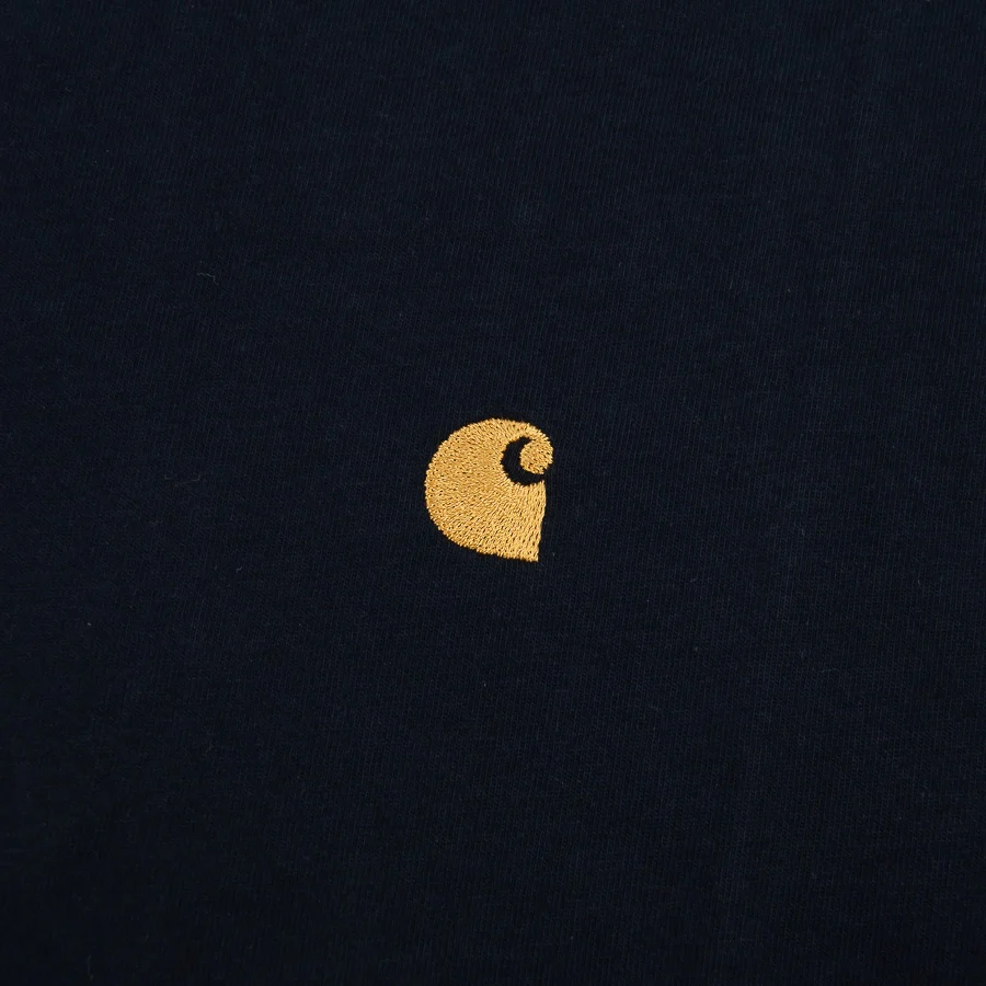 Carhartt WIP - Chase T-Shirt - Dark Navy / Gold - Image 2