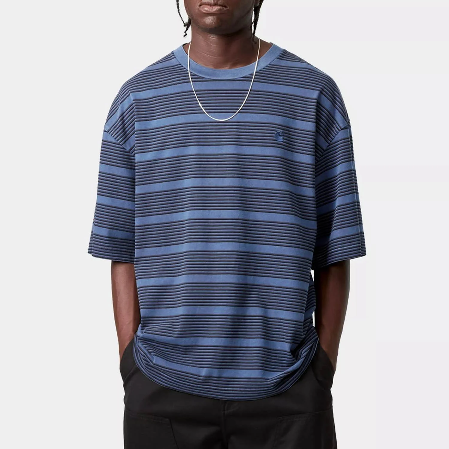 Carhartt WIP - Hanson Stripe T-Shirt - Jupiter Garment Dyed - Image 3