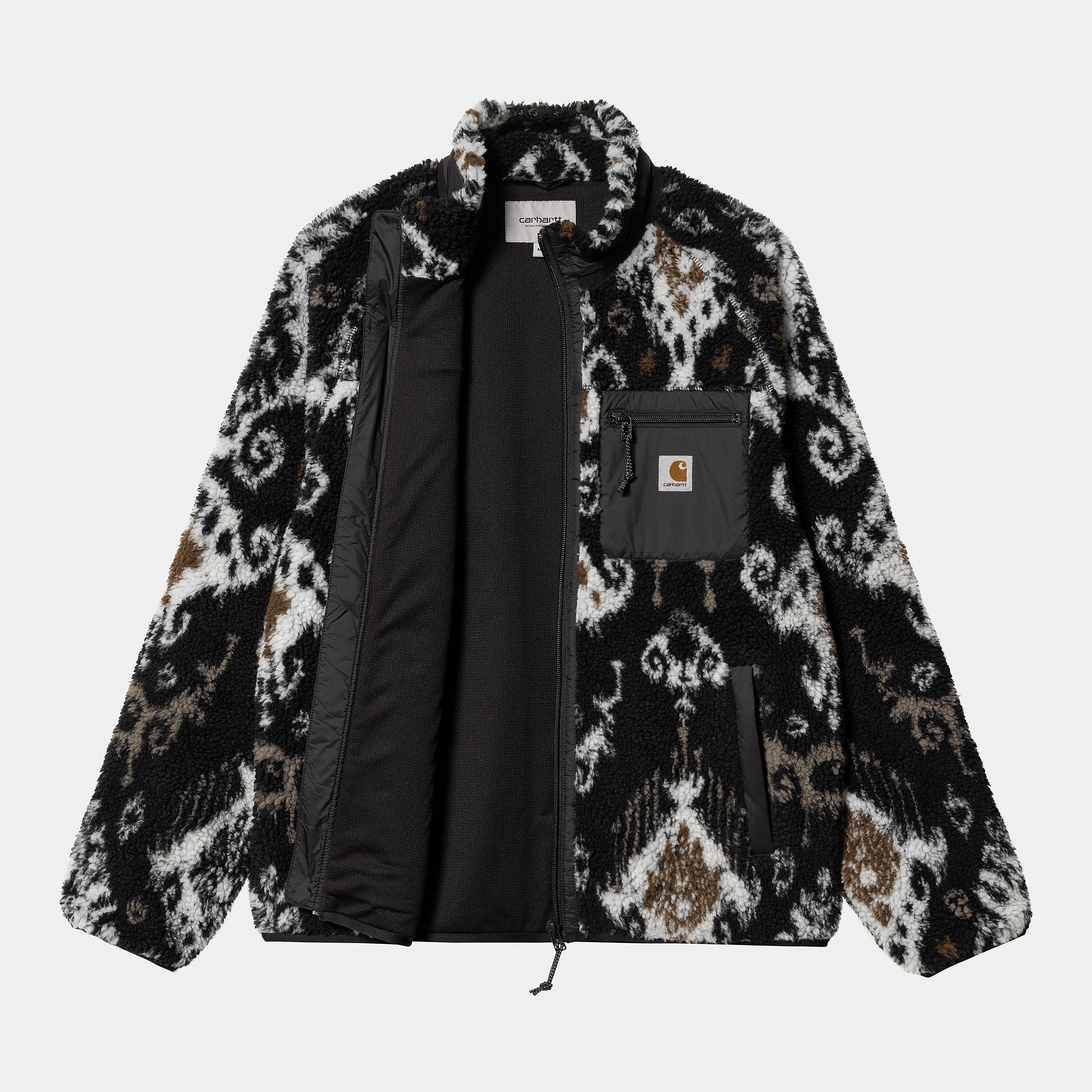 Carhartt WIP - Prentis Liner Fleece Jacket - Baru Jacquard / Black / Black - Image 2