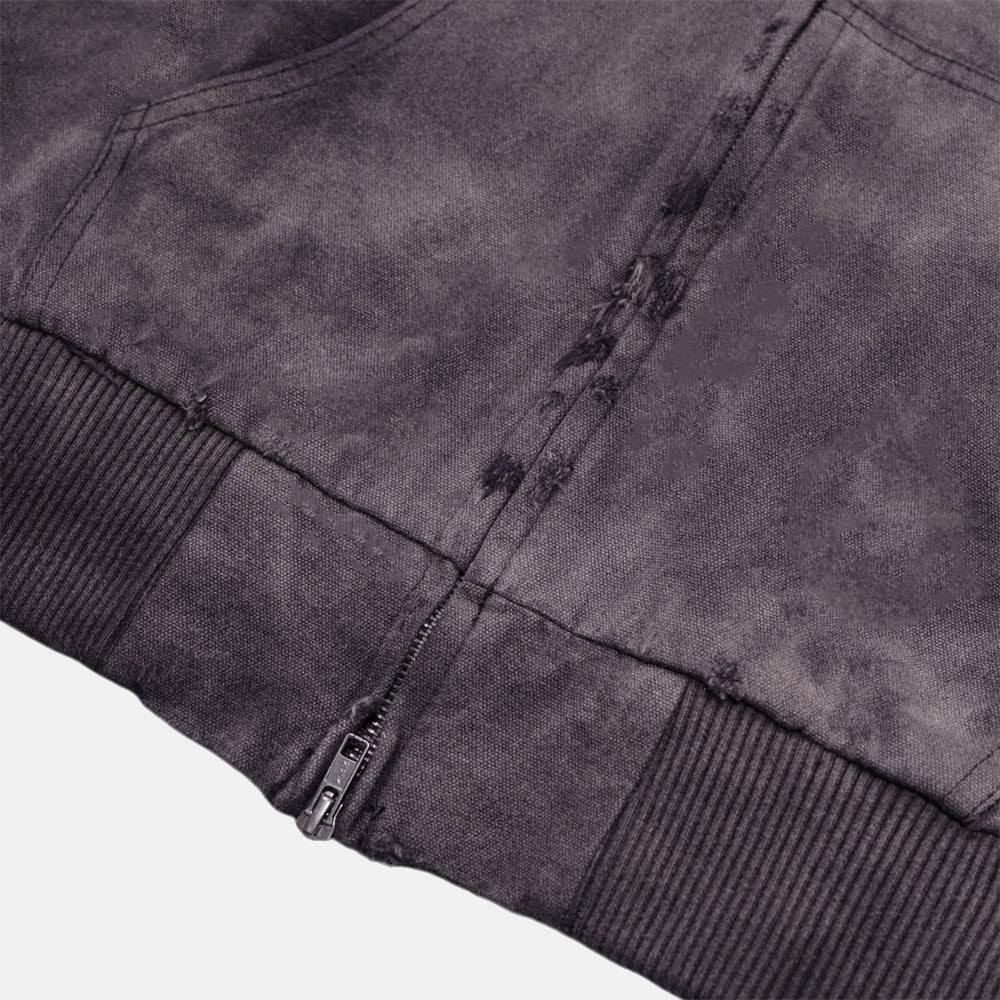 Carpet Company - Beat Up Hooded Denim Jacket - Black - Image 6