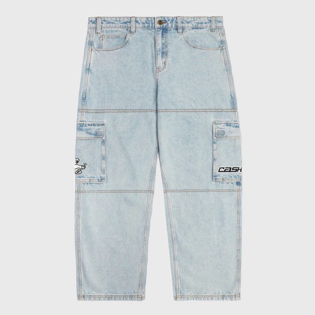 Cash Only - Aleka Denim Cargo Jeans - Light Wash