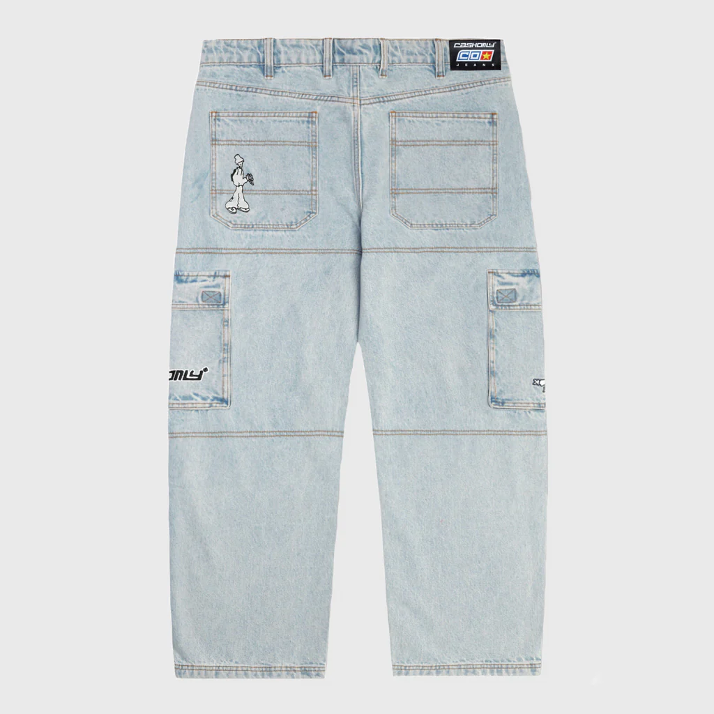 Cash Only - Aleka Denim Cargo Jeans - Light Wash - Image 2