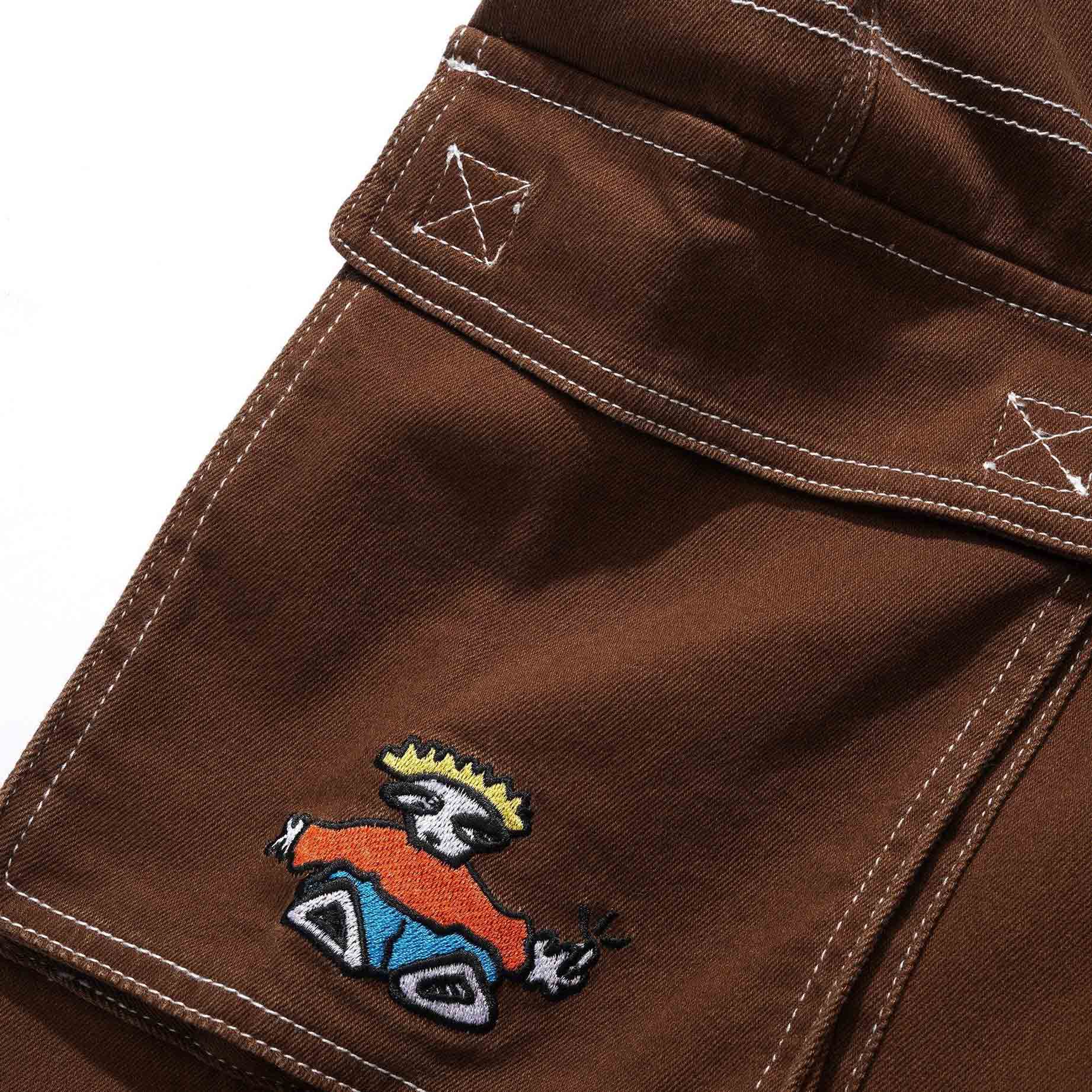 Cash Only - Aleka Denim Cargo Pants - Brown - Image 5