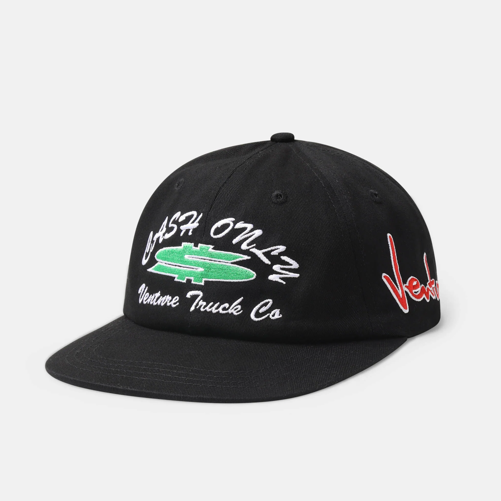 Cash Only - Venture Dollar Sign 6 Panel Cap - Black