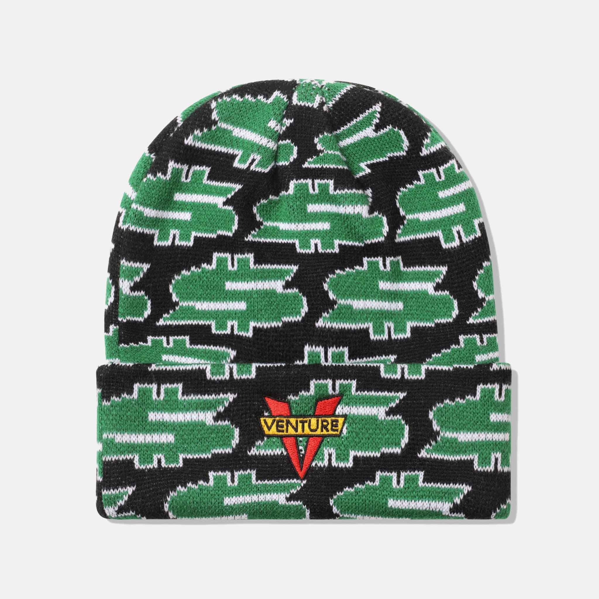 Cash Only - Venture Dollar Sign Beanie - Black / Green - Image 2