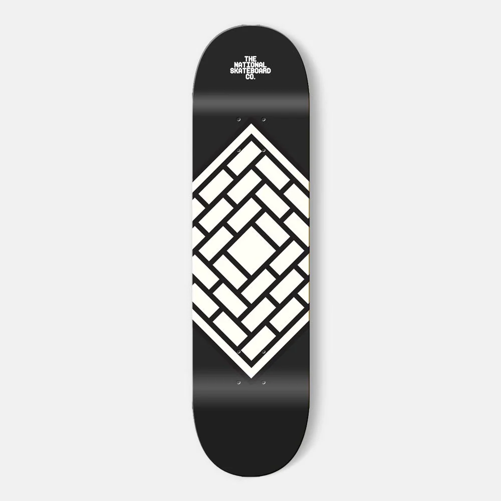 The National Skateboard Co. - 8.125" CLASSIC BLACK SKATEBOARD DECK (MEDIUM CONCAVE)