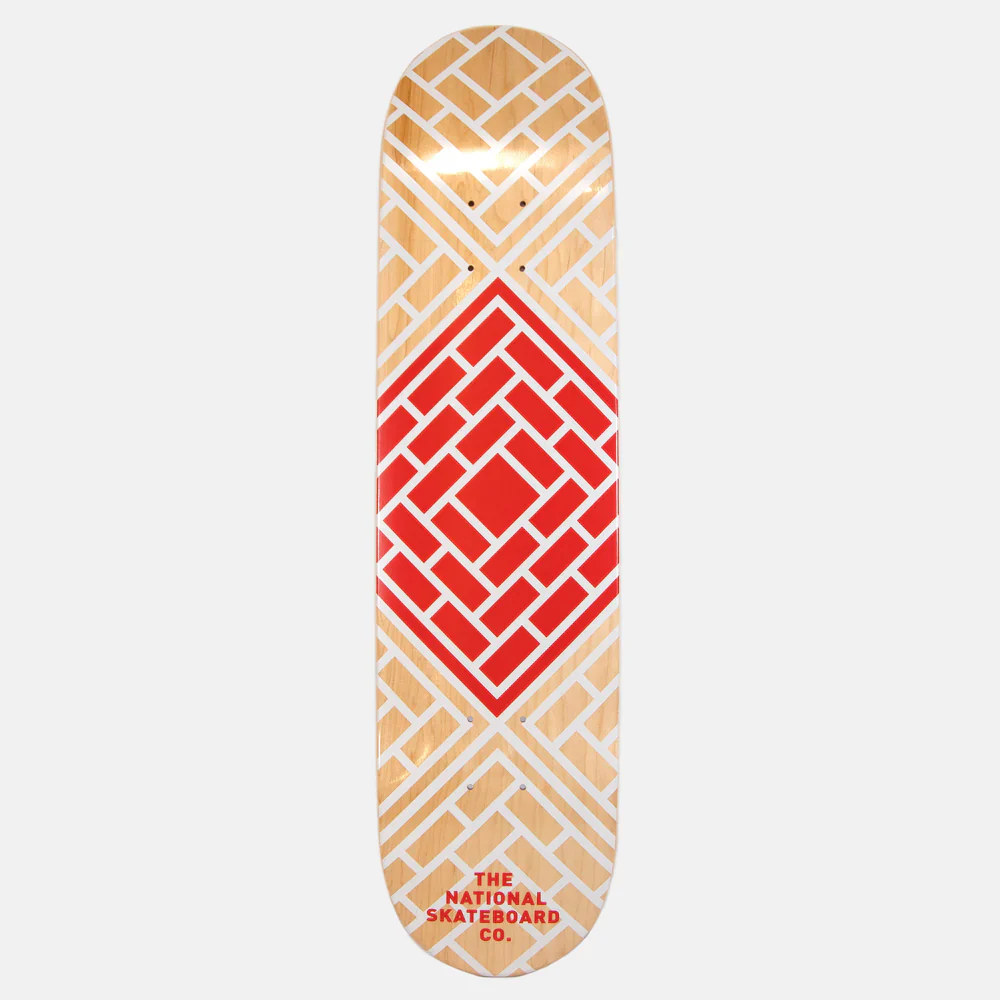 The National Skateboard Co. - 7.75" CLASSIC RED SKATEBOARD DECK (HIGH CONCAVE)