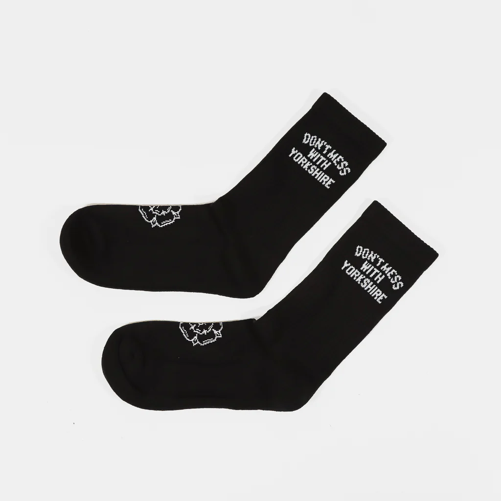 Don't Mess With Yorkshire - Classic Rose Socks - Black