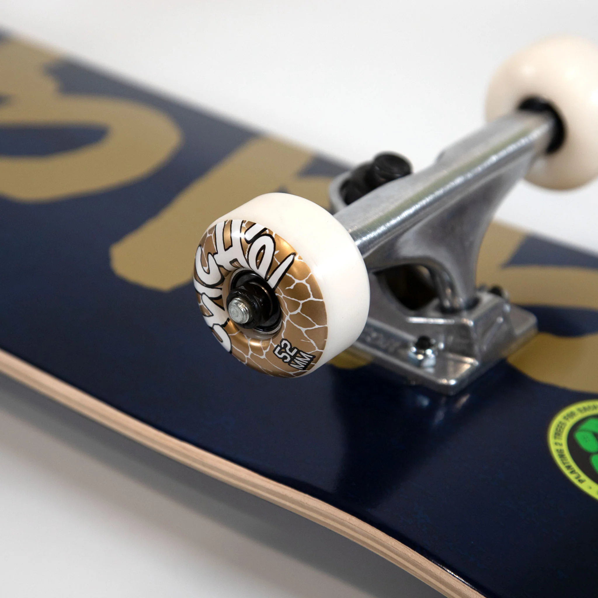 Cliche - 7.5" Handwritten First Push Complete Skateboard - Navy / Gold - Image 2