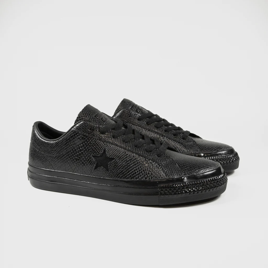 Converse Cons - Jamie Platt Snakeskin One Star Pro Ox Shoes - Black / Black / White - Image 2