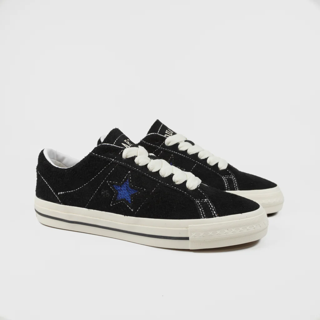 Converse Cons - Quartersnacks One Star Pro Ox Shoes - Black / Egret / Hyper Blue - Image 2